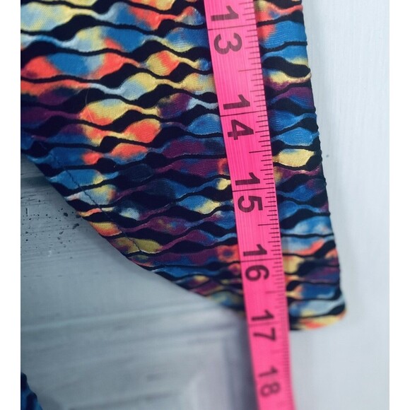 Multicolored Trippy 4Pc  Upcycled Festival Rave Fit  L XL Skirt Top Sleeves - Picture 2 of 10